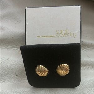 Sarah Coventry Gold-Toned Shell Earrings